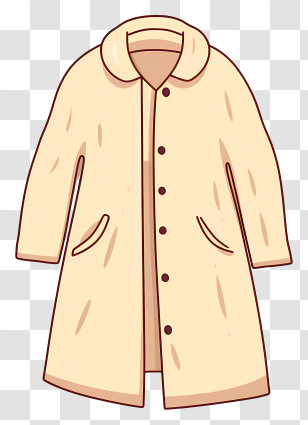Brown Coat - Simple Beige Coat Illustration Transparent PNG
