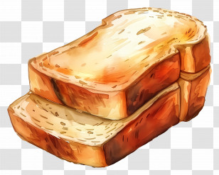 Slice Of Bread - Golden Toasted Bread Slices For Breakfast Transparent PNG