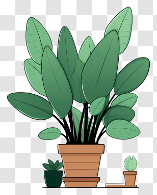 Drawing - Potted Green Plants For Indoor Decoration Transparent PNG
