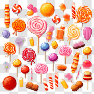 National Candy Day - Colorful Candy And Lollipop Illustration Transparent PNG