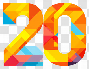 Number 20 - Vibrant Colorful Number 20 Illustration Transparent PNG