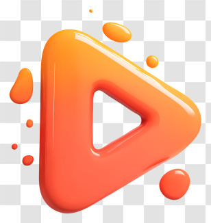 Play Icon - Orange Play Button With Droplets Transparent PNG