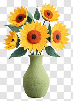 Sunflower In Vase - Sunflowers In A Decorative Vase Transparent PNG