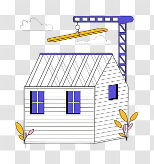 Cartoon - Small Cute Doodle House Transparent PNG