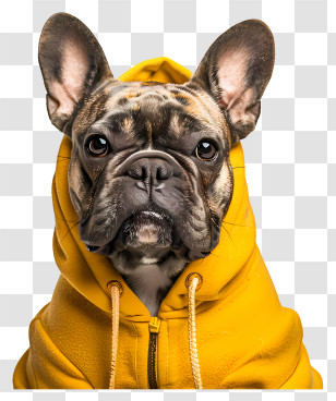 French Bulldog - Bulldog In Yellow Hoodie Transparent PNG