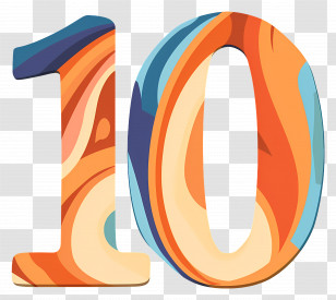 Number 10 - Creative Colorful Number Ten Illustration Transparent PNG