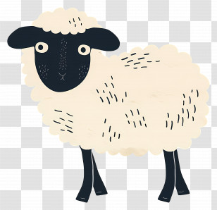 Sheep - Adorable Cartoon Sheep Illustration Transparent PNG