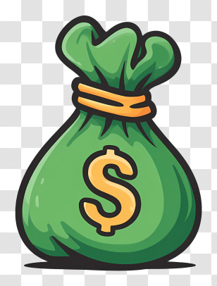 Money Bag - Green Money Bag With Dollar Sign Transparent PNG
