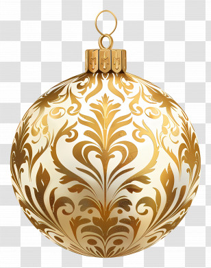 Ornate Gold Ornament - Elegant Gold Ornament With Intricate Design Transparent PNG