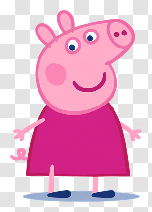 Peppa Pig Logo - Pink Cartoon Pig Character Transparent PNG