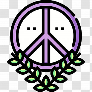 Peace Sign - Peace Symbol With Leaves Transparent PNG