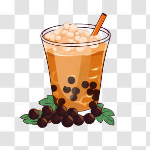 Bubble Milk Tea - Bubble Tea With Tapioca Pearls And Straw Transparent PNG