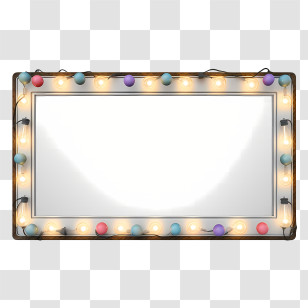 Christmas Lights - Mirror With Decorative Lights Transparent PNG