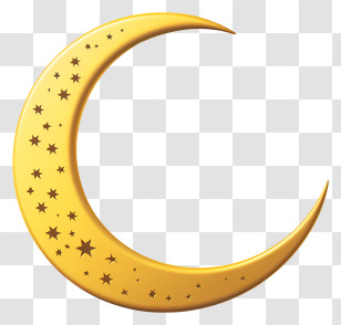 Golden Crescent Moon - Gold Crescent Moon With Stars Transparent PNG