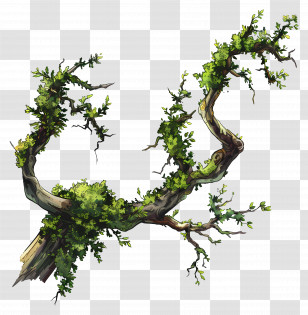 Tree Branch Moss - Mossy Tree Branch Depiction Transparent PNG