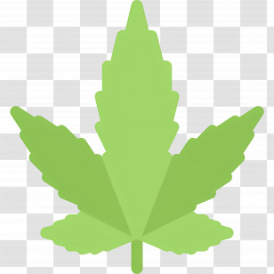 Cannabis Leaf - Green Leaf Icon In Minimalist Style Transparent PNG