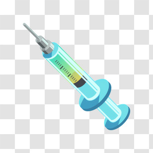 Blue Glass Syringe - Medical Syringe Illustration Transparent PNG