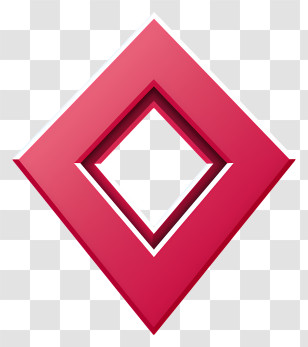 Hand Drawn Red Arrow - Red Diamond Outline Geometric Shape Transparent PNG