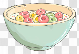 Cereal Bowl - Bowl Of Cereal With Milk Transparent PNG