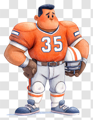 American Football Offensive Lineman - Football Player In Uniform Cartoon Transparent PNG