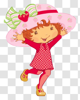 Strawberry Shortcake - Happy Strawberry Girl Transparent PNG