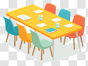 Business Meeting Table - Colorful Meeting Table Setup Transparent PNG