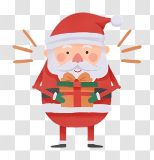 Santa Claus Suit - Santa Claus With A Christmas Gift Transparent PNG