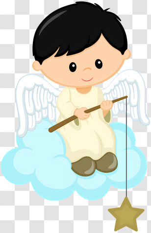 Cloud - Angel Boy On Cloud Cartoon Transparent PNG