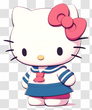 Cute Hello Kitty - Hello Kitty In A Sailor Outfit Transparent PNG