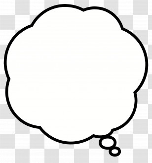 Thinking Bubble - Black And White Speech Bubble Design Transparent PNG