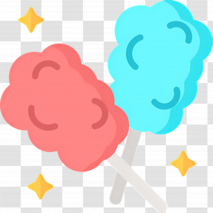Cotton Candy - Red And Blue Cotton Candy Illustration Transparent PNG