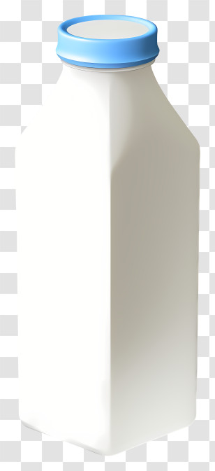 Plastic Container - Minimalistic Milk Bottle With Blue Cap Transparent PNG