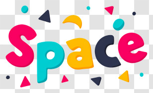 Space - Playful 'Space' Word Art Transparent PNG
