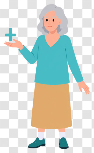 Woman Giving Medicine - Woman Holding A Plus Sign Transparent PNG