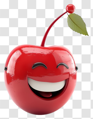 3d Cartoon Fruit - Smiling Cherry Cartoon Transparent PNG