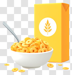 Bowl Of Cereal - Bowl Of Cereal With Box Transparent PNG