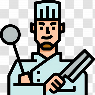 Chef - Chef Holding Cooking Utensils Transparent PNG