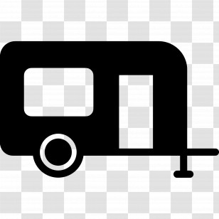 Camping Car - Minimalist Black Caravan Icon Transparent PNG