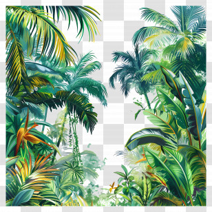 Dense Tropical Jungle - Lush Tropical Forest With Dense Greenery Transparent PNG