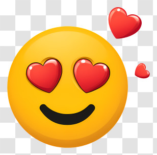 Love Emoji - Heart Eyes Emoji Face Transparent PNG