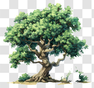 Kapok Tree - Twisted Oak Tree Illustration Transparent PNG