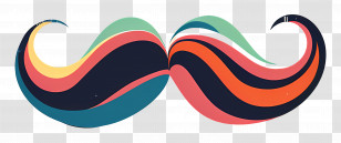 Moustache - Colorful Curved Moustache Transparent PNG