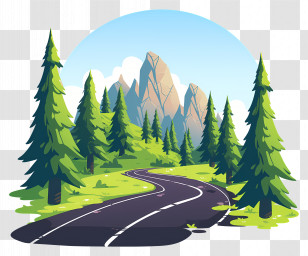 Mountain Trail - Scenic Mountain Road Transparent PNG