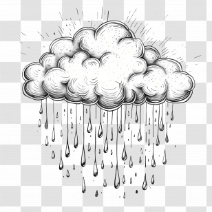 Rain Cloud - Rain Cloud Illustration Transparent PNG