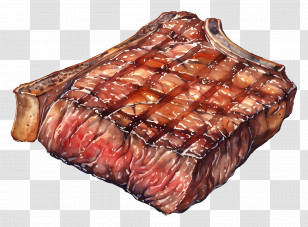 Cooked Steak - Grilled Steak With Grill Marks Transparent PNG