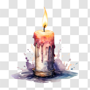 All Souls Day - Lit Candle Dripping Wax Transparent PNG