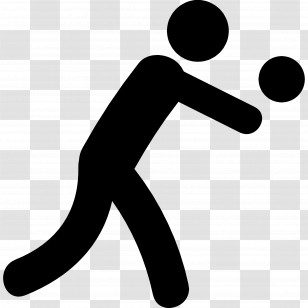 Volleyball Player - Stick Figure Playing Ball Icon Transparent PNG