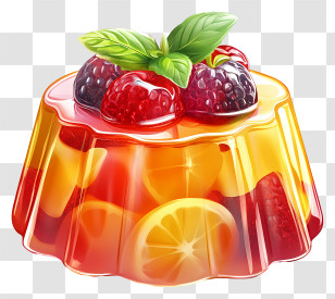 Gelatin Dessert - Colorful Fruit Jelly Dessert Transparent PNG
