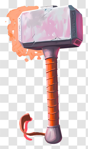 Hammer - Silver Hammer With Red Handle Transparent PNG