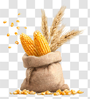 Corn Kernels - Burlap Sack Of Corn Ears Transparent PNG